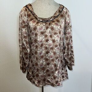 Burning Torch Silk Popover Blouse